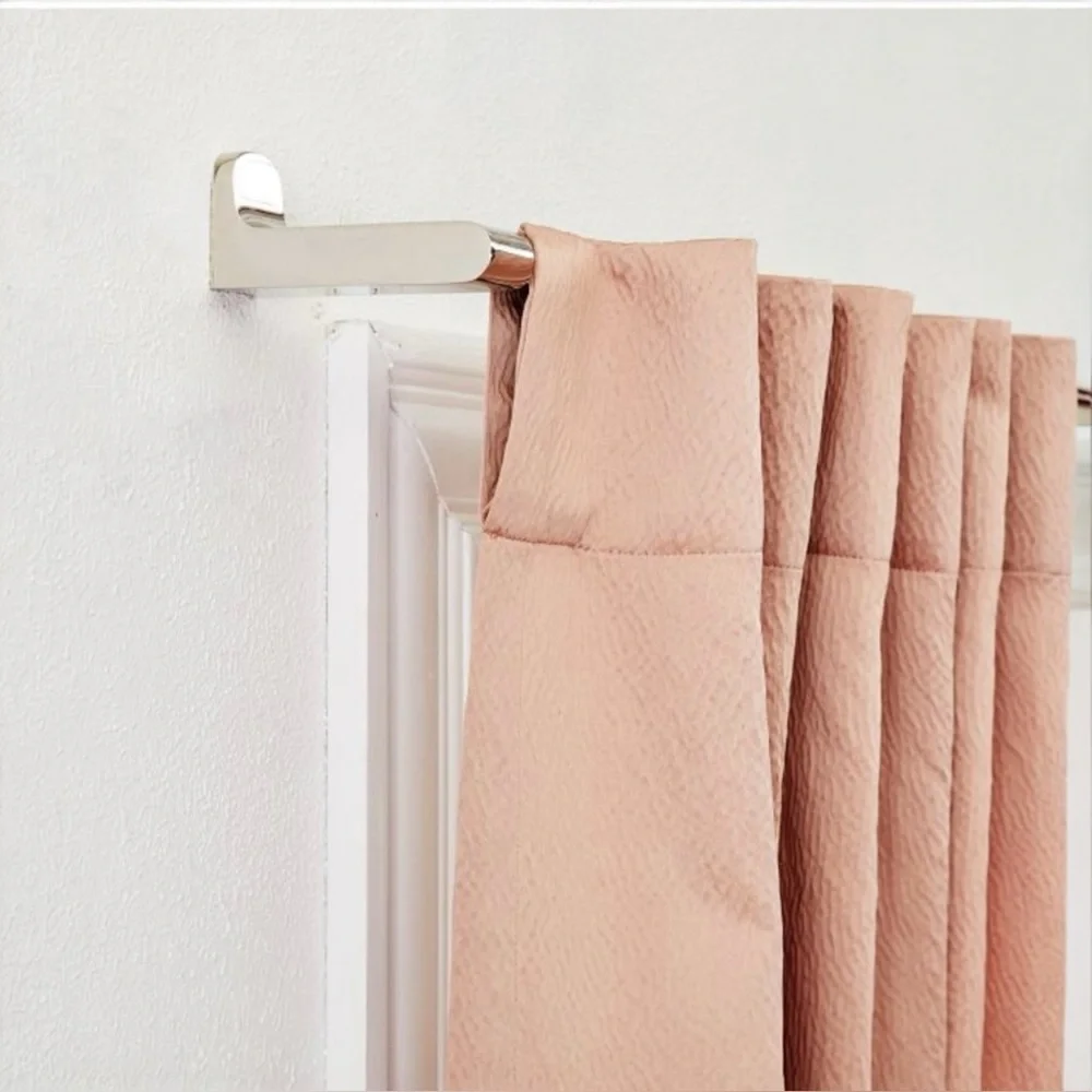 WEST ELM DUSTY BLUSH RIPPLE JACQUARD CURTAIN PANELS 48 x 108